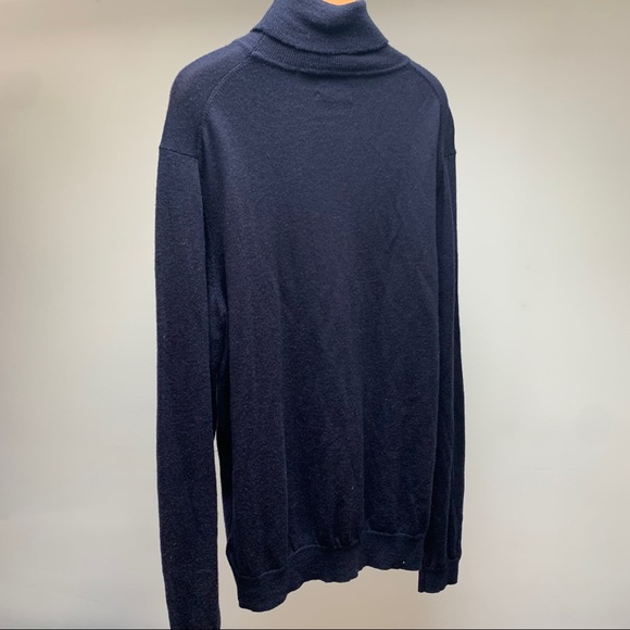 Calvin Klein Italian Merino Wool Navy Turtleneck - Picture 6 of 11